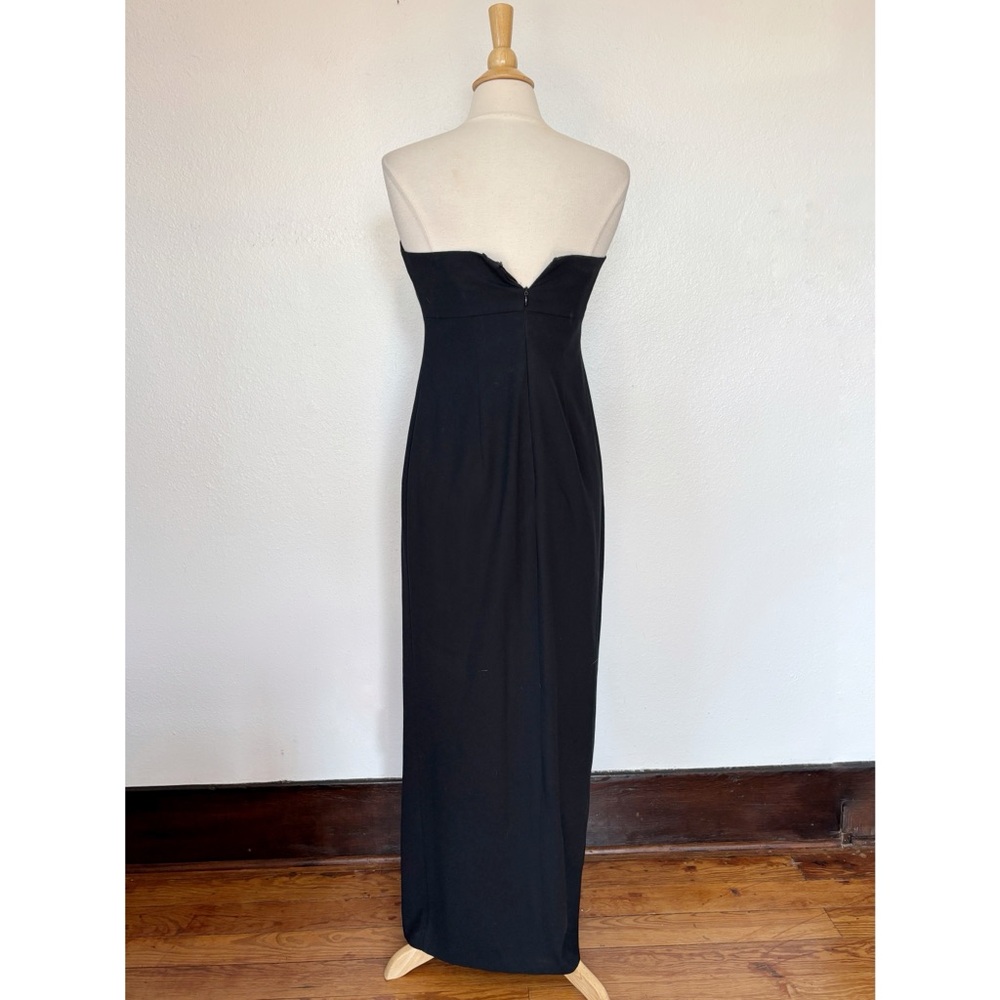 Vintage Strapless Solid Black Full Length Cocktai… - image 7
